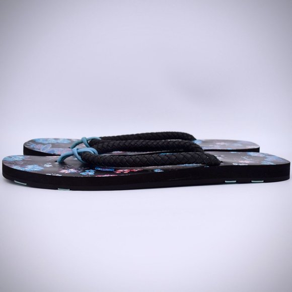 Paul Smith PS Black Floral Thong Sandals 10 Braided Leather Flip Flops Pink Blue main image 4